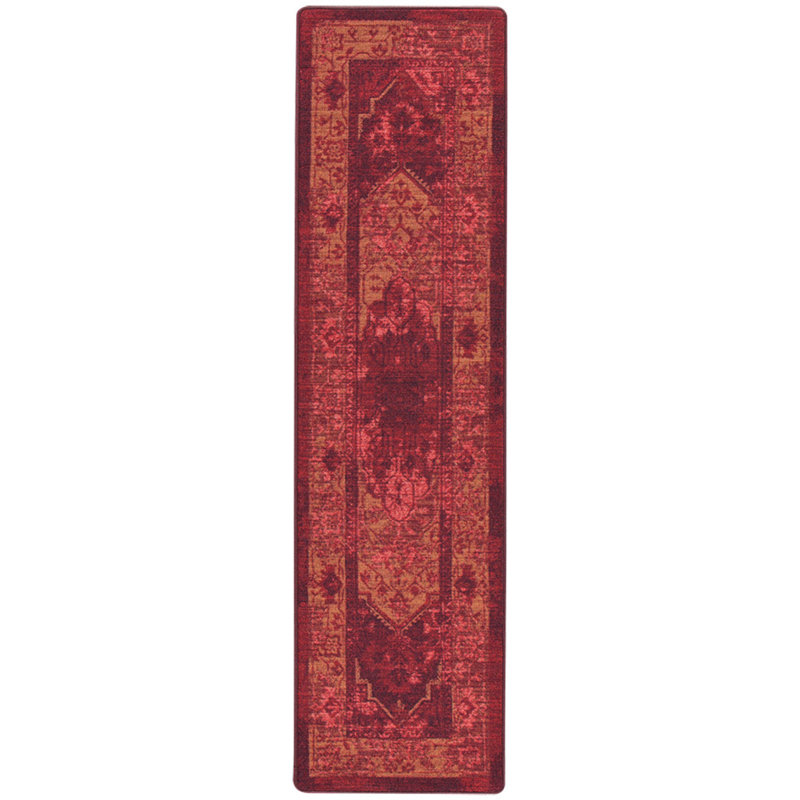 Tapis oriental rouge Goutier Saxon Sultan, Tapis de couloir 2 pi 1 po x 7 pi 8 po