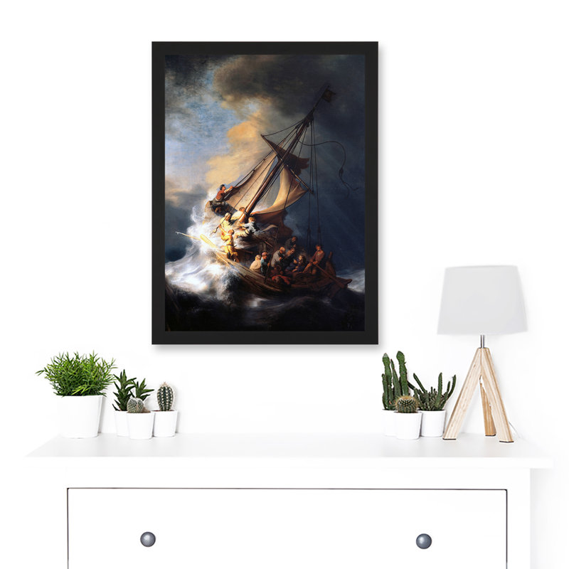 Rembrandt Christ Storm on Lake of Galilee by Rembrandt van Rijn - 1 Piece Single Picture Frame Wall Art