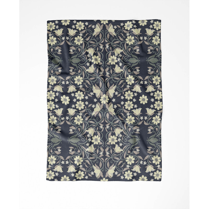 Couverture en velours de coton Colette, 80" L x 60" W, Navy