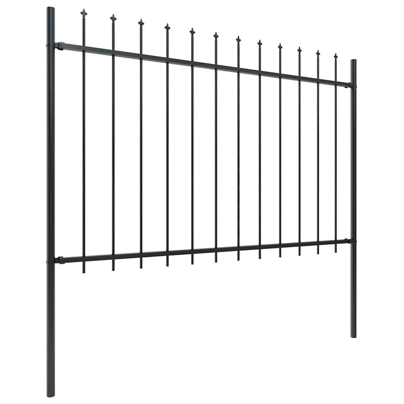 Clôture en métal noir Kimmswick, H 11,2 pi x l 5,6 pi