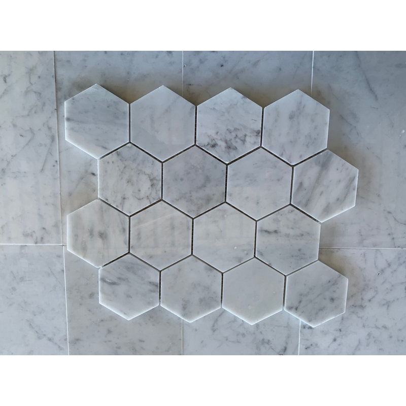 Carreau de mosaïque poli Carrara