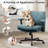 Cross-Legged Teddy  Office Chair With Flip up Armrest &Wide Seat，Ergonomic Fabric Home Office Chair -645316517