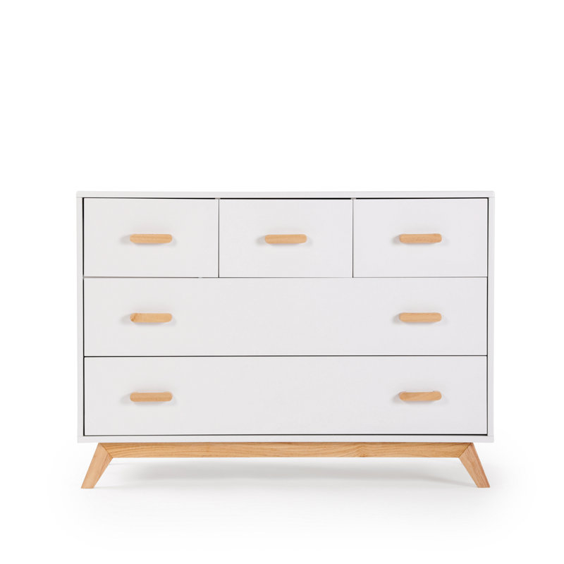 Soho 5-drawer dresser, White/Natural