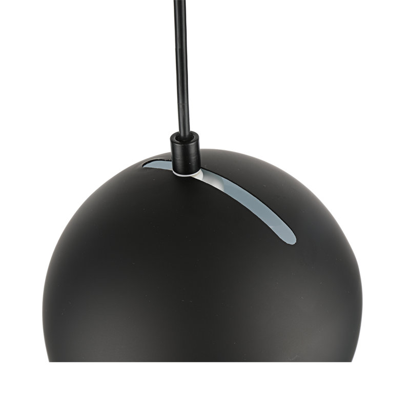 Luminaire sphère suspendu 1 lumières simple Monterey, Noir mat