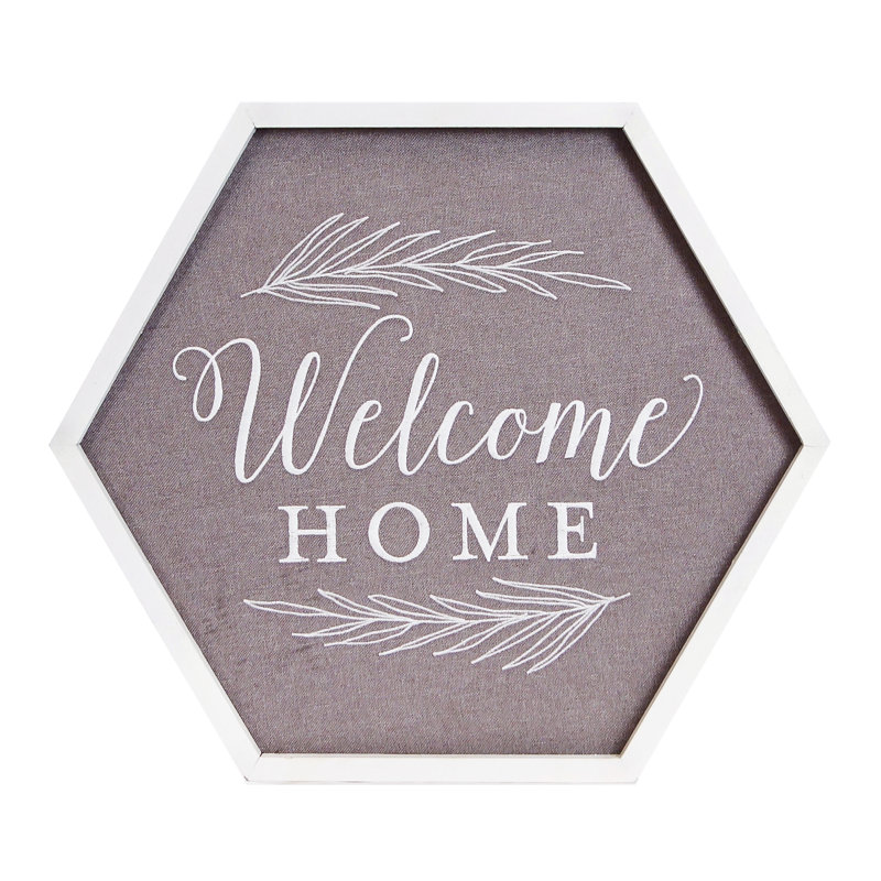 Enseigne de feuillage en bois blanc 18 po pour la maison Welcome