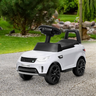 Qaba Land Rover Licensed 6V Ride On Push Car, 2 In 1 Sliding Car, Battery Powered Electric Car For Kids With Headlights Music Horn For 18-60 Months, White