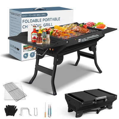 Portable Charcoal Grill Foldable Grills BBQ Grill Charcoal Small Grill For Travel, Camping, Outdoor Cooking, Backyard, Hiking, Patio Garden, Picnics, -  MARLIN MANUFACTURING COMPANY, INCORPORATED, ZXB0DN6TRSYJ