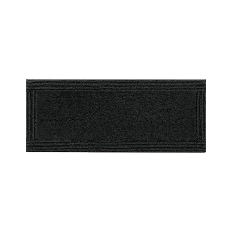 1 tapis de salle de bain réversible 100% coton touffeté 3000 g / m² 24 x 44 po noir, Simple - L 44 po x l 24 po