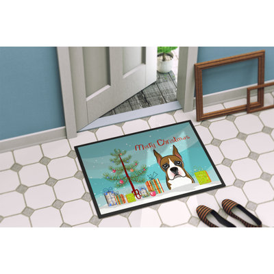 Tapis de porte d’extérieur anti-dérapant pour arbre de noël et boxer