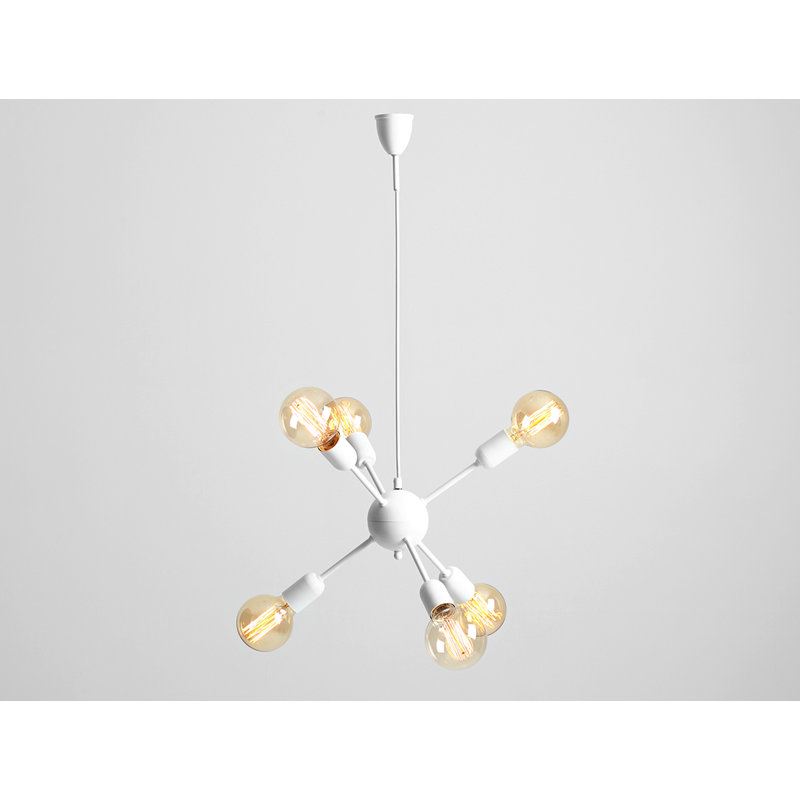 Ballywillin 6 - Light Sputnik Chandelier, White