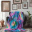 Jeté néon arc-en-ciel spiral - 1 pièce Sherpa Premium-874709461
