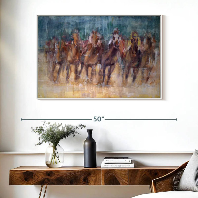 Sprint final, 40 po x 27 po, Cadre flottant blanc
