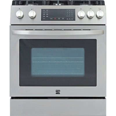 Kenmore 4,8 pieds cubes Cuisinière au gaz à contrôle frontal avec convection véritable et friture d'air en acier inoxydable
