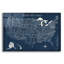 «Hand Lettred Us Map Blueprint» par Michael Mullan, art mural en verre acrylique-1836908582