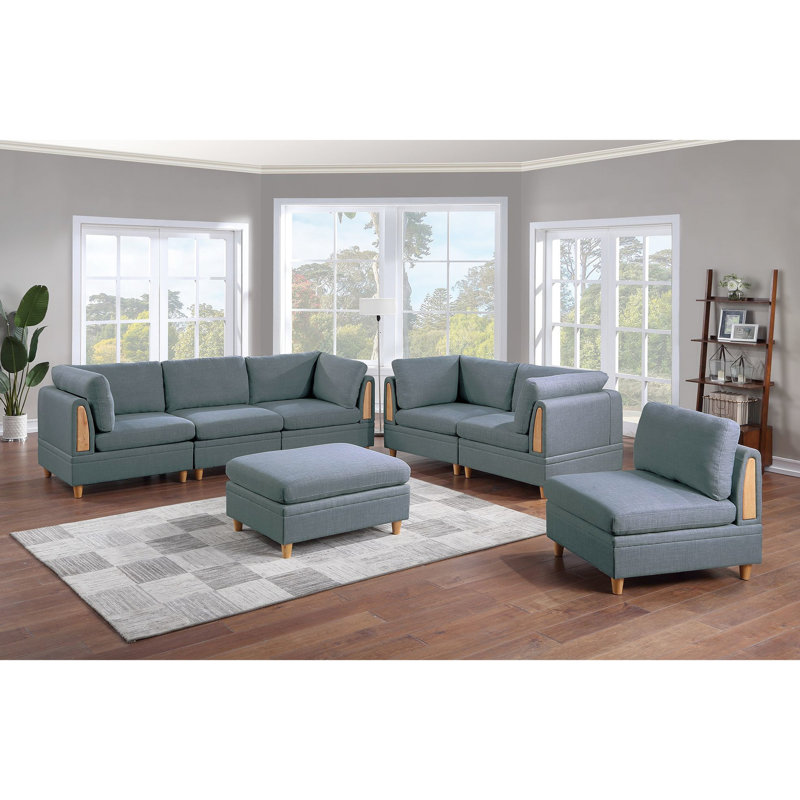 Chaise sans accoudoirs Grey Living Space avec pieds en bois et dossier en tissu