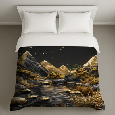 Golden Mountains Landscape Duvet Covers