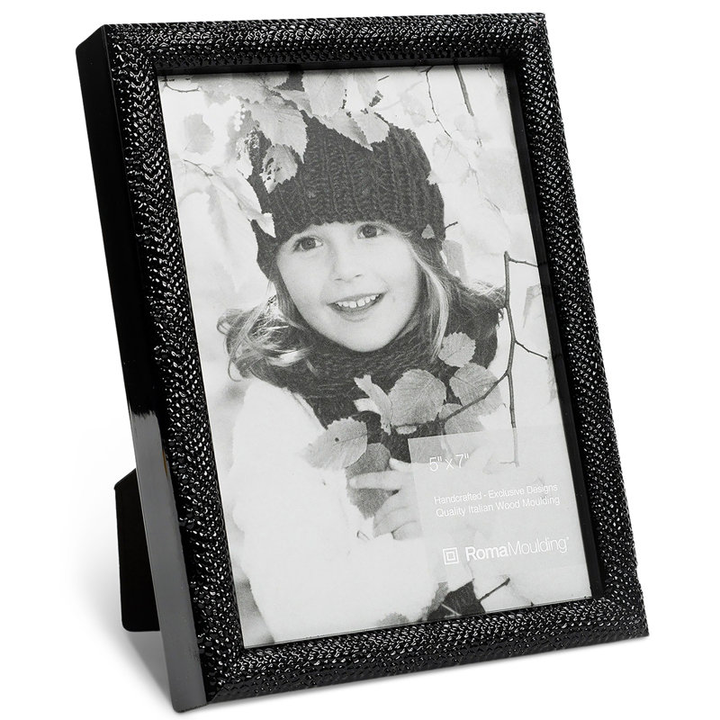Cadre pour photo simple en bois embossé, Noir, 4 po x 6 po