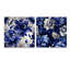 Motif damassé victorien bleu cobalt - ensemble d'art mural en acrylique sur verre floral-103921255