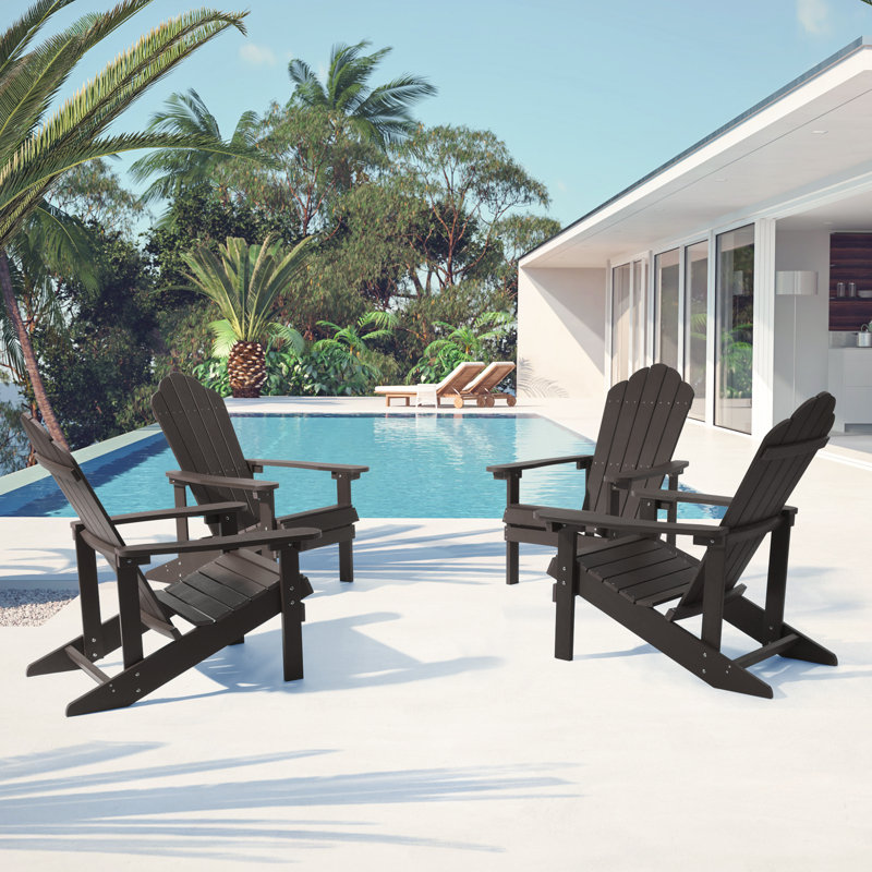 Chaise Adirondack de HiPS résistante aux intempéries, Café