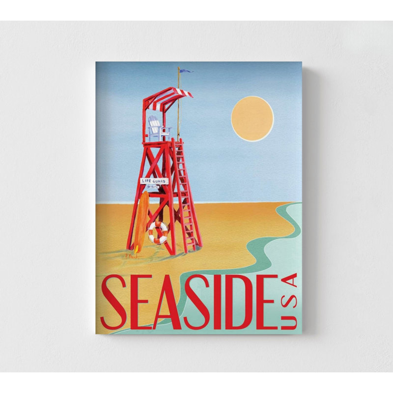 «Beach Watch I» par Paul Brent, idée de cadeau de tour de sauveteur, art mural Cool Seaside, affiche de plage des États-Unis, cadeau d'affiche ensoleillé