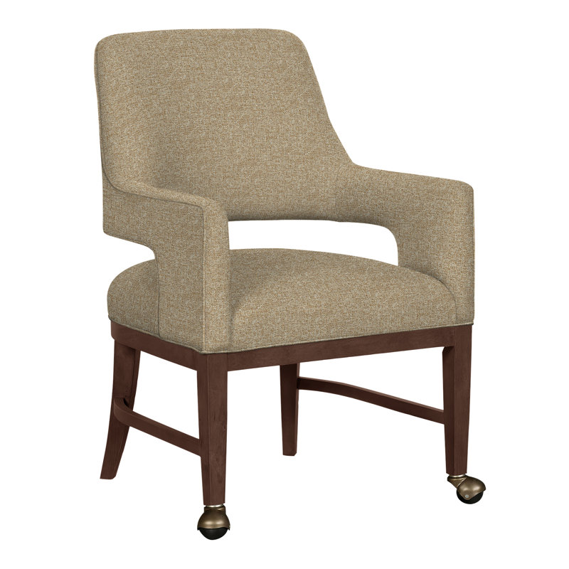 Chaise avec accoudoirs Josie Grande, Polyester 8789 orge, Noyer