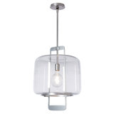 Dane Pendant - White - Clear Glass