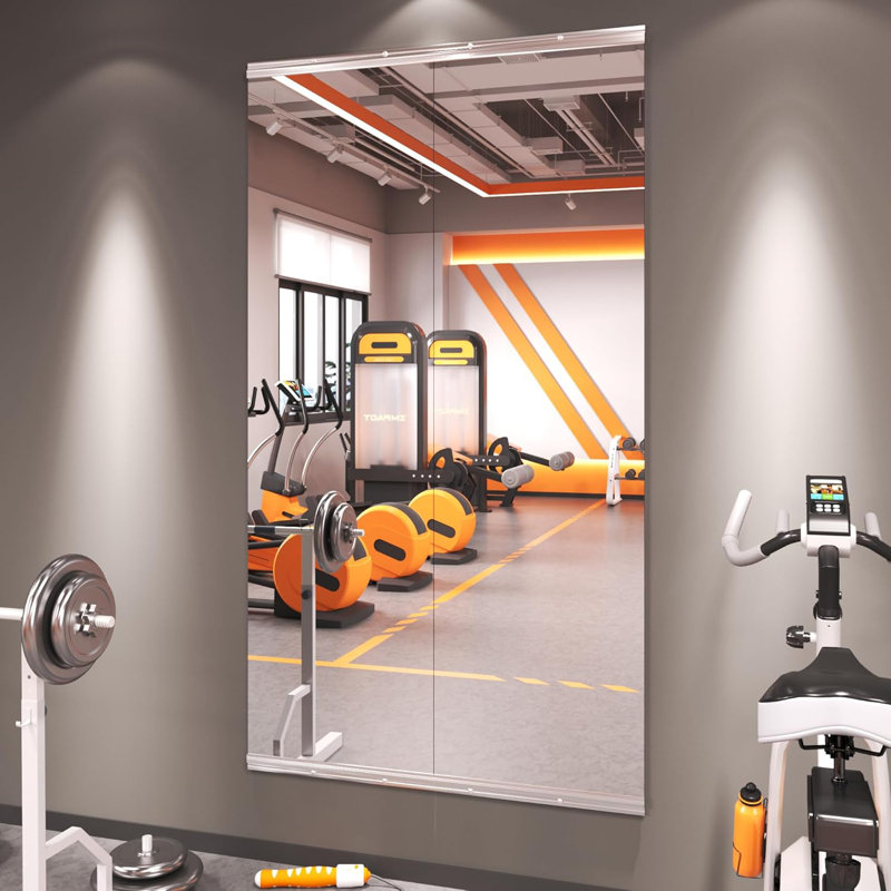 Aevar Large Frameless Full Length Tempered Glass Mirror - Rectangular Wall Mirror for Yoga, Gym & Dance Studio(Set of 2/3)
