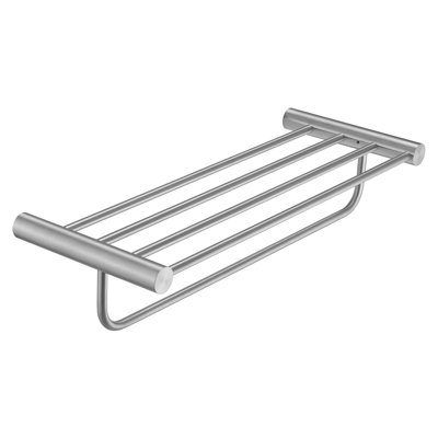 Porte-serviettes de salle de bain avec deux porte-serviettes, 24 po Porte-serviettes avec tablettes en nickel brossé