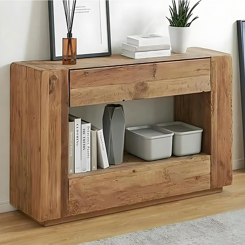 Console en bois massif de style moderne, H 31,5 po x l 62,9 po x P 13,7 po