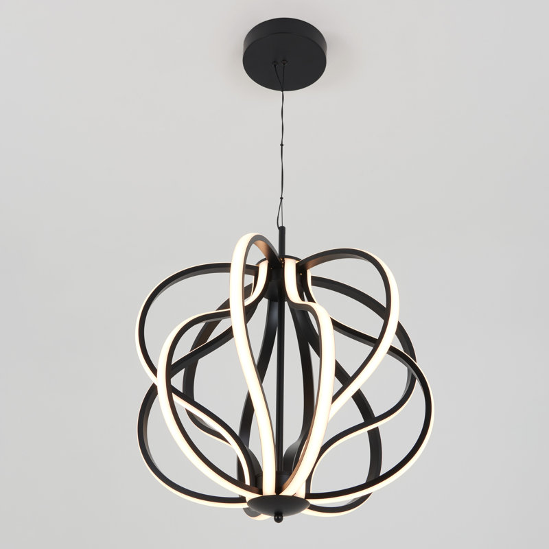 1 - Light LED Pendant, Black