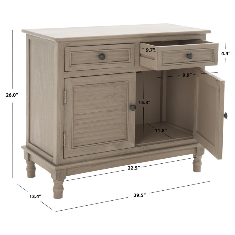Nublin 29.5" Wide 2 Drawer Sideboard, Greige