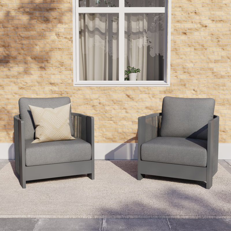 Chaise d'extérieur 2 pièces avec coussins 2 pièces, No