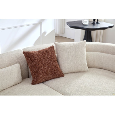 Canapé modulaire incurvé de luxe de 132 po, canapé confortable de style minimaliste pour appartement de salon, méridienne modulaire en L, beige clair