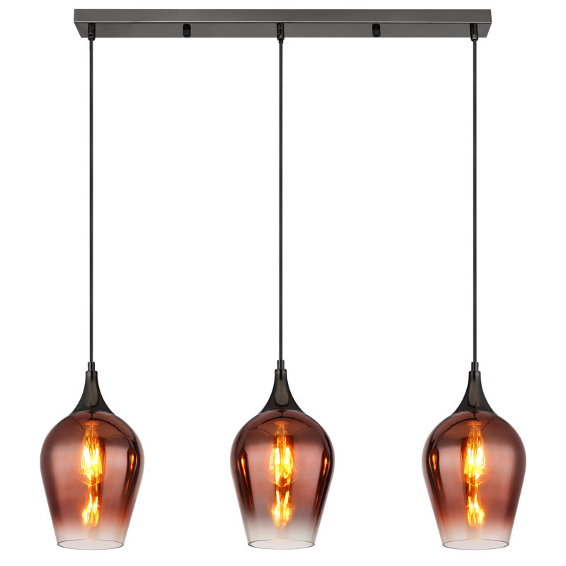 Daytwon 3 - Light Matte Black Pendant, White / opaline
