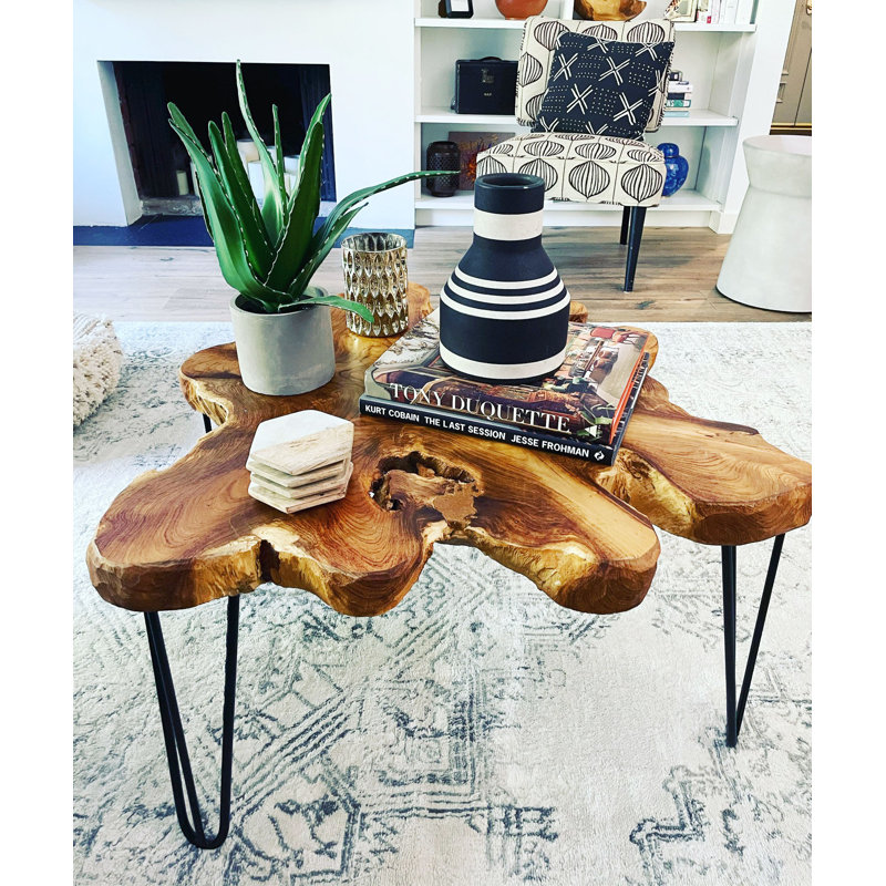 Damiun Solid Wood Top Coffee Table