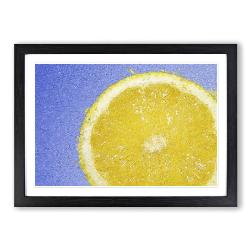 Lemon Slice - Picture Frame Painting Print, Black Framed, 36cm H x 48cm W x 2cm D