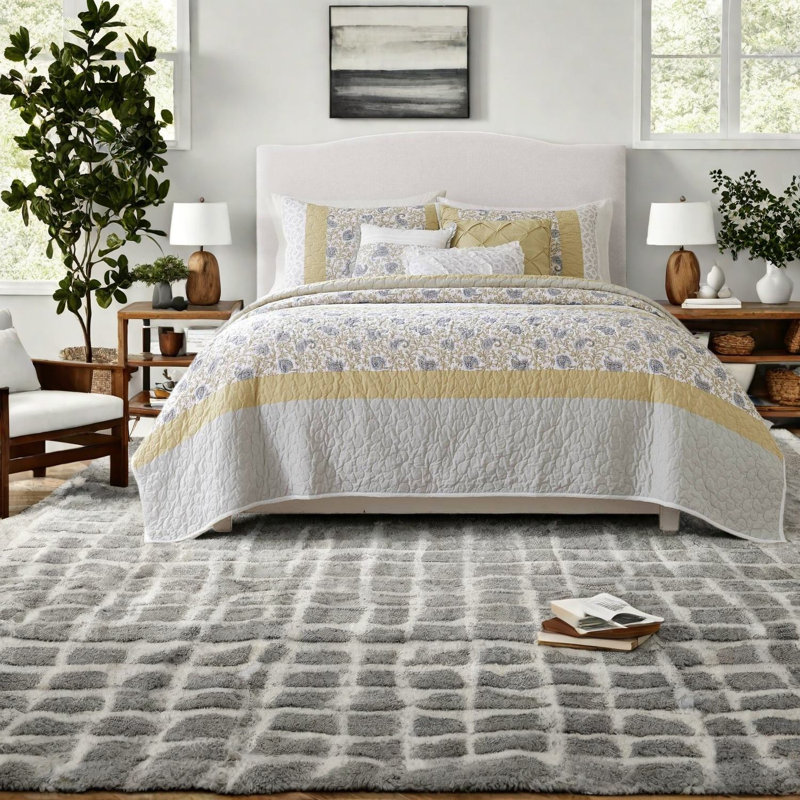 Reversible 6 Piece Bedding Sets Cotton Percale Farmhouse Home