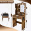 Table de coiffeuse avec miroir à DEL et tabouret-118027889-118027893