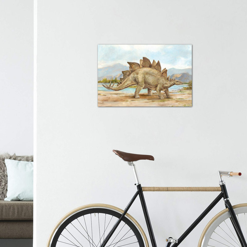 «Dinosaur Illustration I» par Ethan Harper - reproduction, Pas de tapis, H 26 po x l 40 po x 1,5 po, Toile tendue