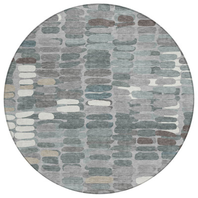 Machine Washable Indoor/Outdoor Molewski ACN2349 Abstract Rug