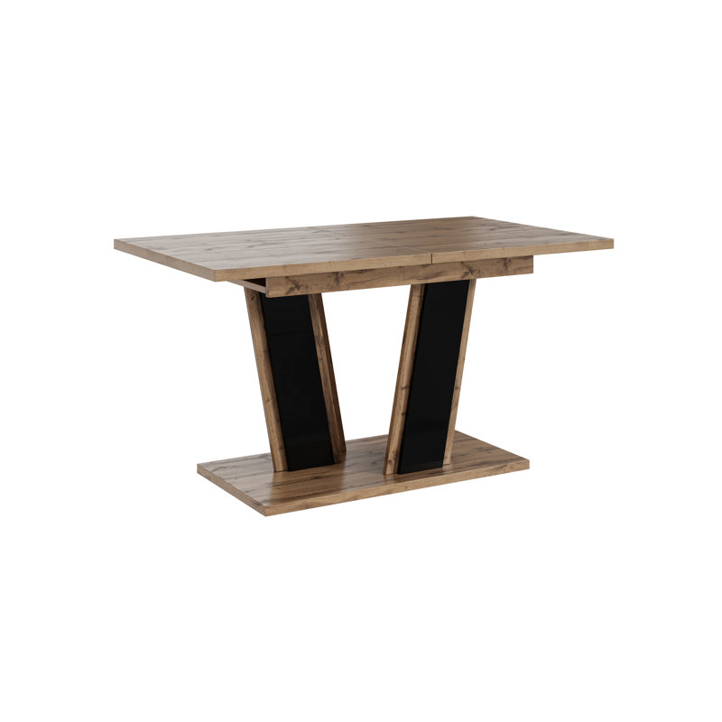 Rectangular 120Cm L x 80Cm W Dining Table, Brown Wood/Black