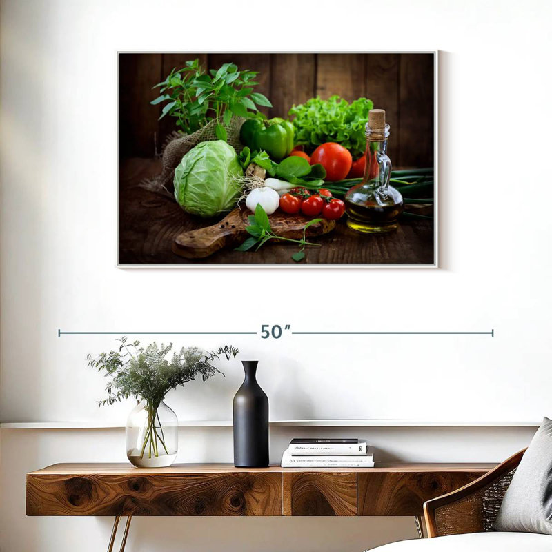 Fruits et légumes biologiques, Cadre flottant blanc, 37 po x 25 po