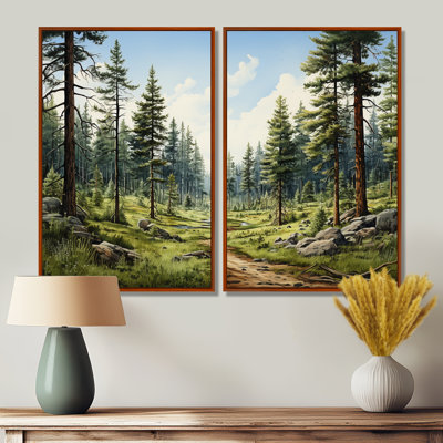 Pine Tree Whispering Pines II - Floral Tree Pine, reproduction d'art sur toile