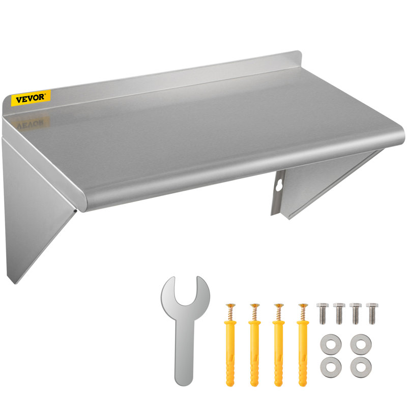 Metal Bracket Shelf, 11" H x 24" W x 12" D