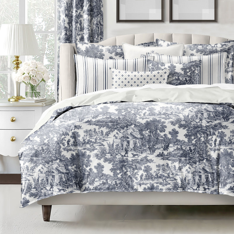 Ensemble de housse de couette en coton Au Village Toile Denim 8 pièces, Housse de couette très grande + 7 pièces supplé