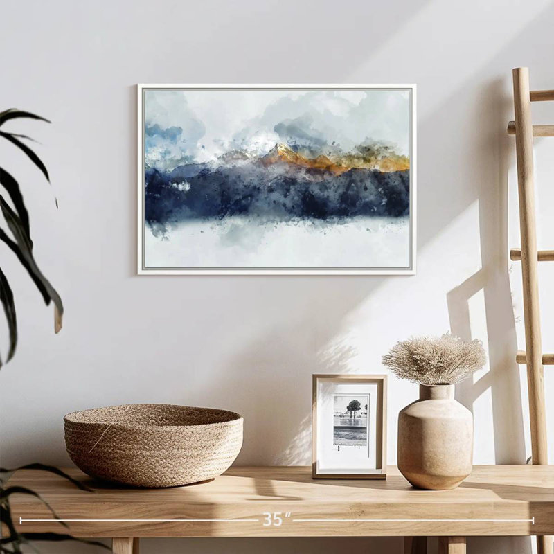 Bolan Mountain Range, Floating Frame White, 19" X 13"