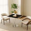 Table carrée bistro moderne tulipe 31,5 pouces avec plateau en faux marbre, facile à assembler, structure en métal robuste
