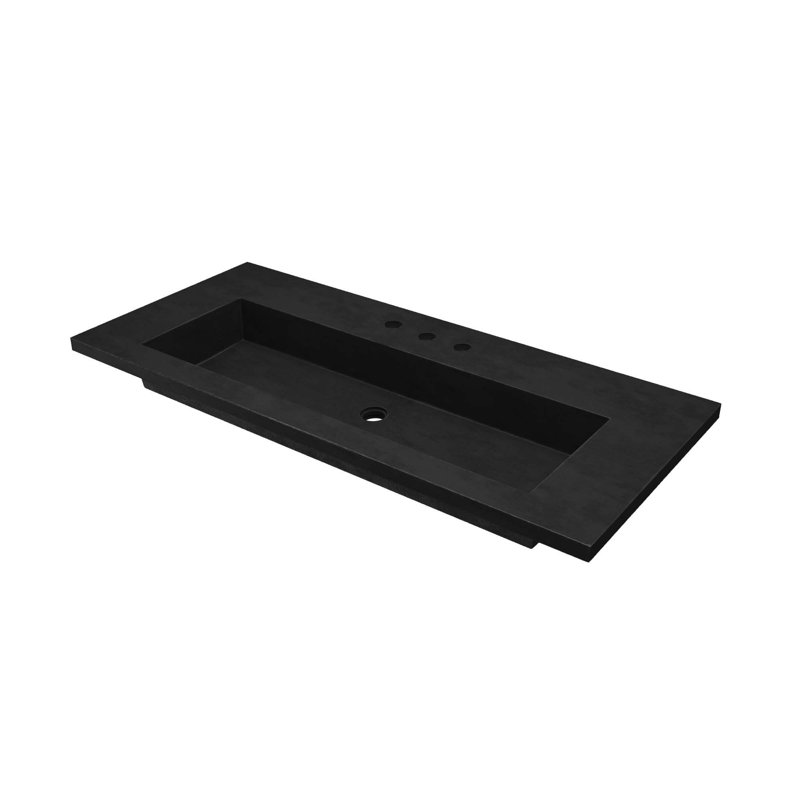 48" Capistrano Vanity Top With Integral Sink, Charcoal, 8" Centers