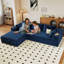 Boneless [2 Paquet d'expédition] Canapé-lit surdimensionné de 96 po avec méridienne en forme de L, canapé rembourré surdimensionné pour lit de chambre à coucher, aucun assemblage requis, canapé en velours modulaire en velours côtelé, canapé-lit convertible-1173798280-1173798284