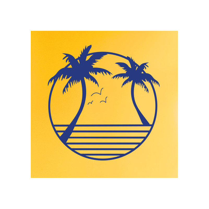 Nautical & Beach Non-Wall Damaging Wall Decal, Dark Blue